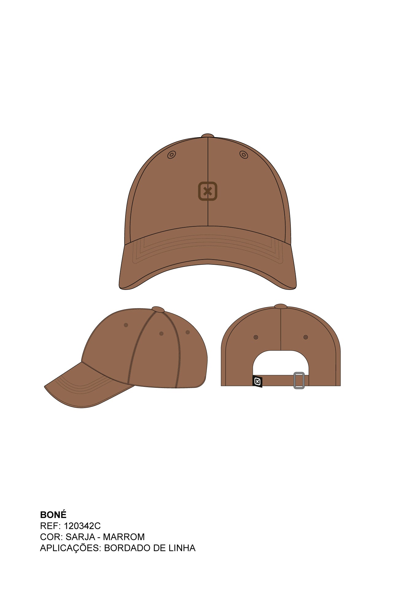 BONE HIG STRAP SARJA BORDADO 120342C