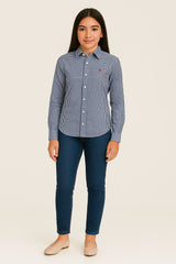 CAMISA SLIM TRICOLINE BORDADA 12053Li INFANTIL