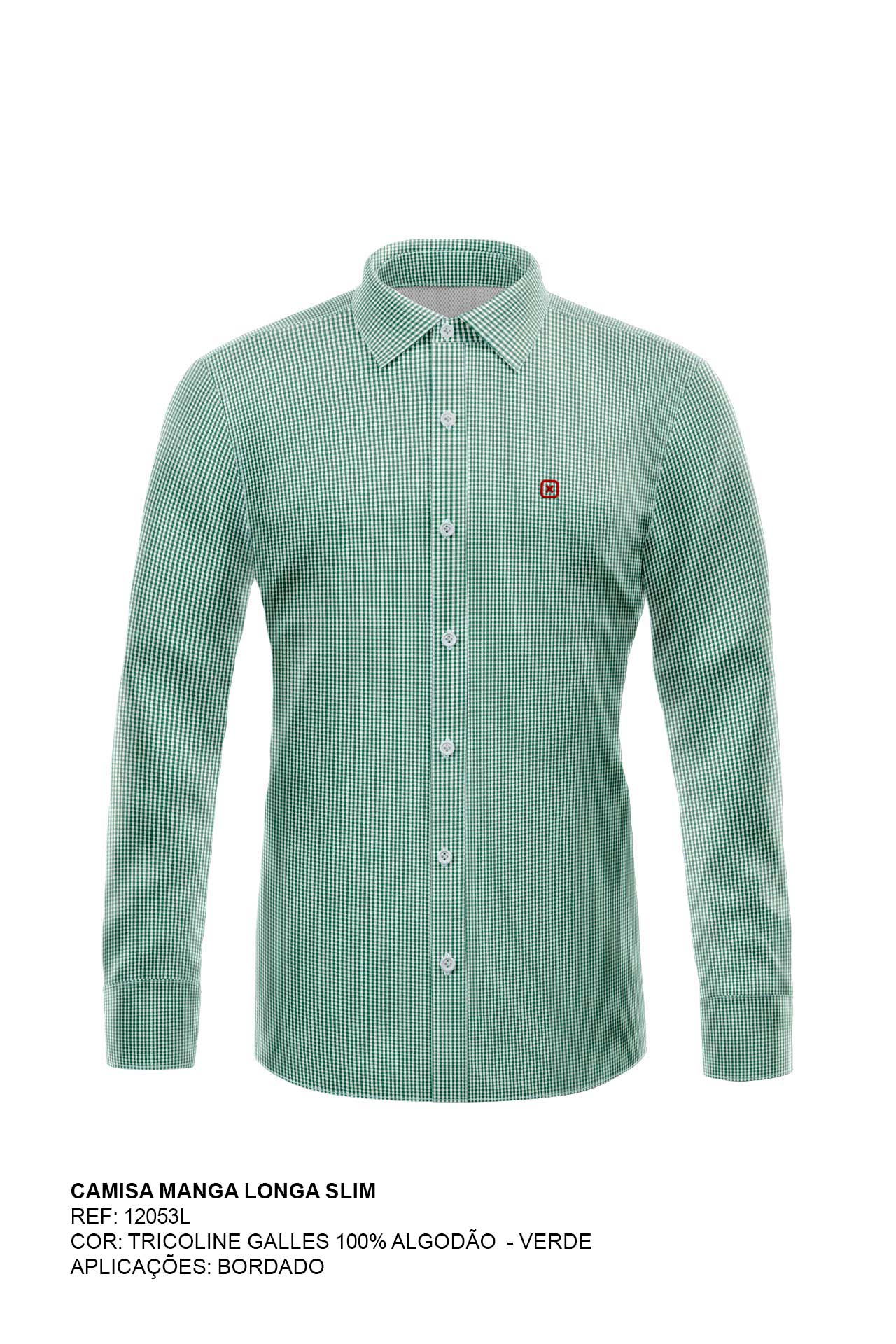 CAMISA SLIM TRICOLINE BORDADA 12053Li INFANTIL