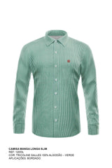 CAMISA SLIM TRICOLINE BORDADA 12053Li INFANTIL