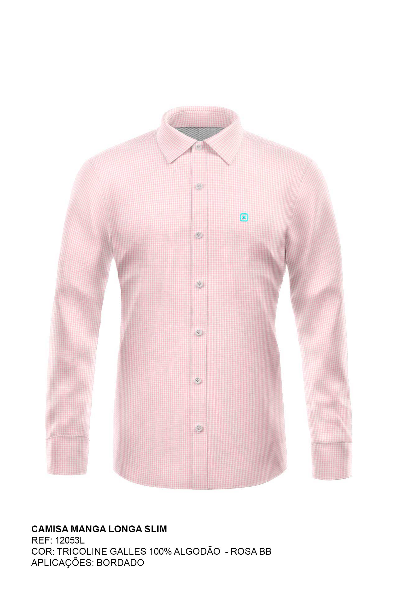 CAMISA SLIM TRICOLINE BORDADA 12053Li INFANTIL