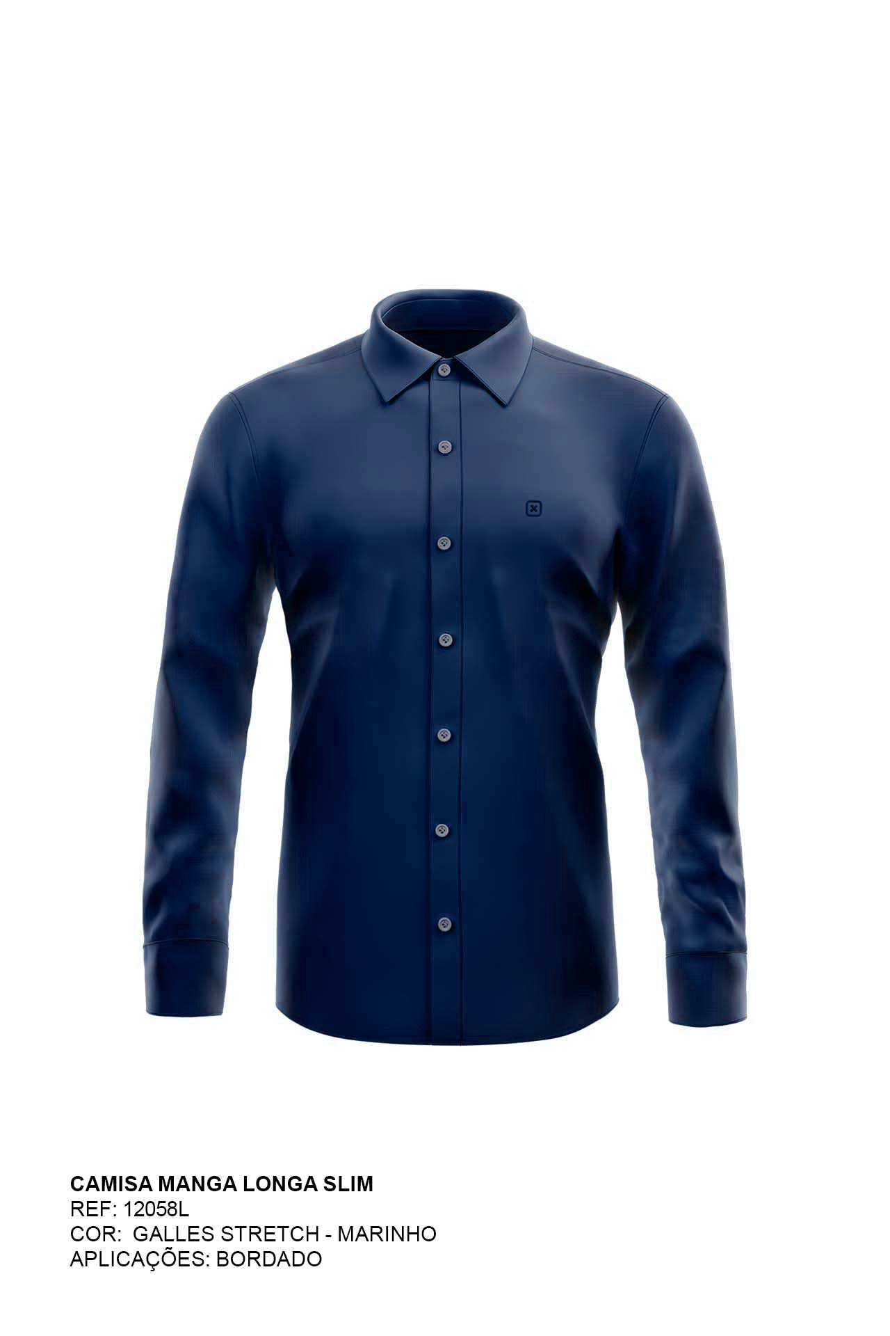 CAMISA SLIM TRICOLINE LISA BORDADA 12058Li INFANTIL