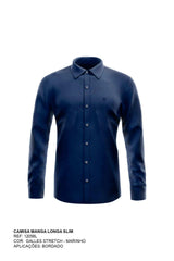 CAMISA SLIM TRICOLINE LISA BORDADA 12058Li INFANTIL