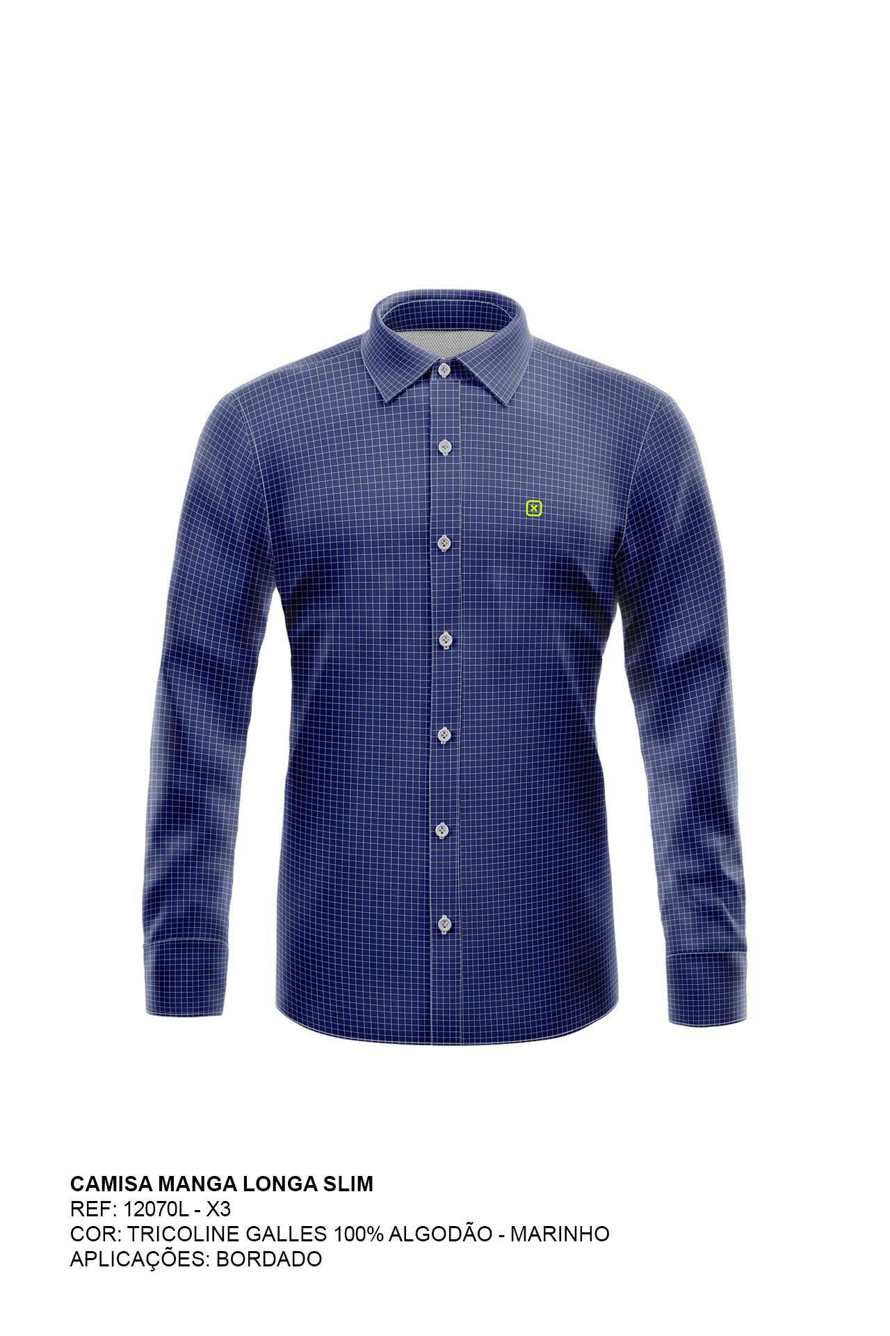 CAMISA SLIM TRICOLINE  12070L X3