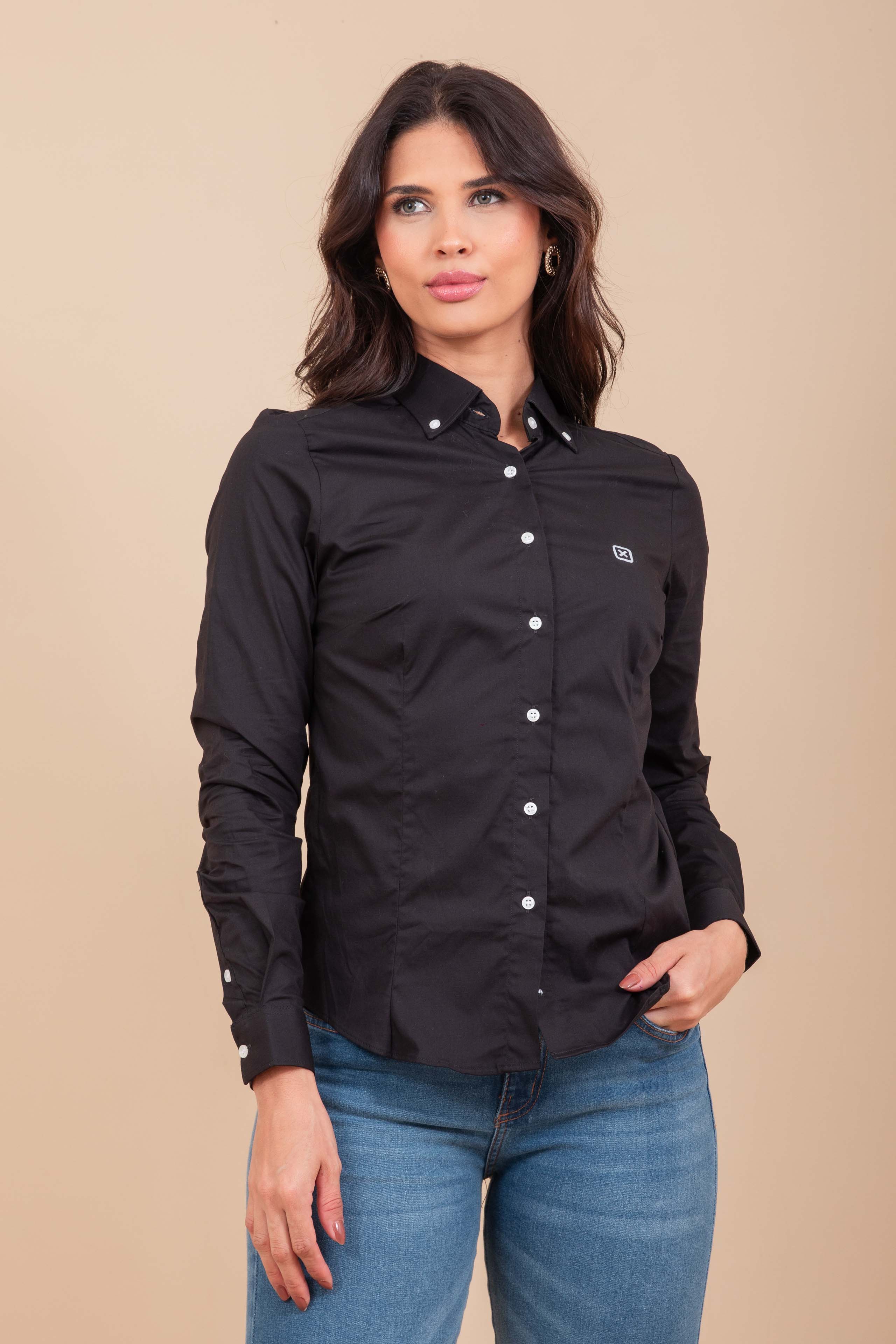 Camisa Feminina Básica Manga Longa | 12101L