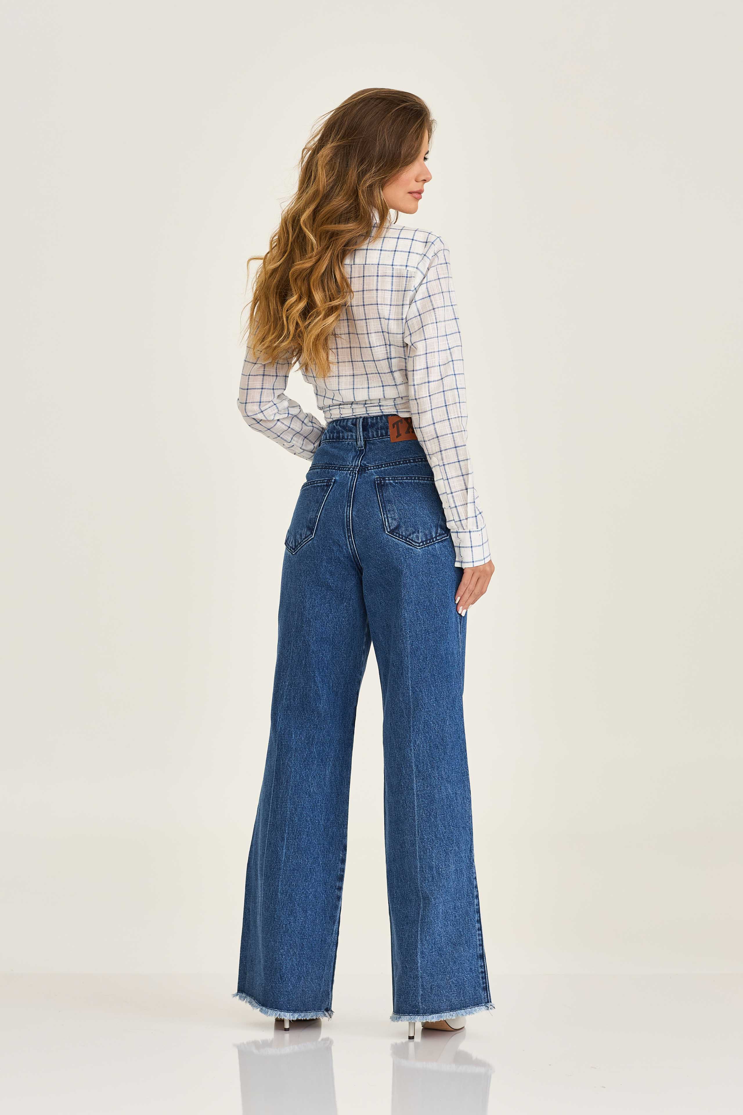 CAMISA SLIM SARJA BORDADA 12276L