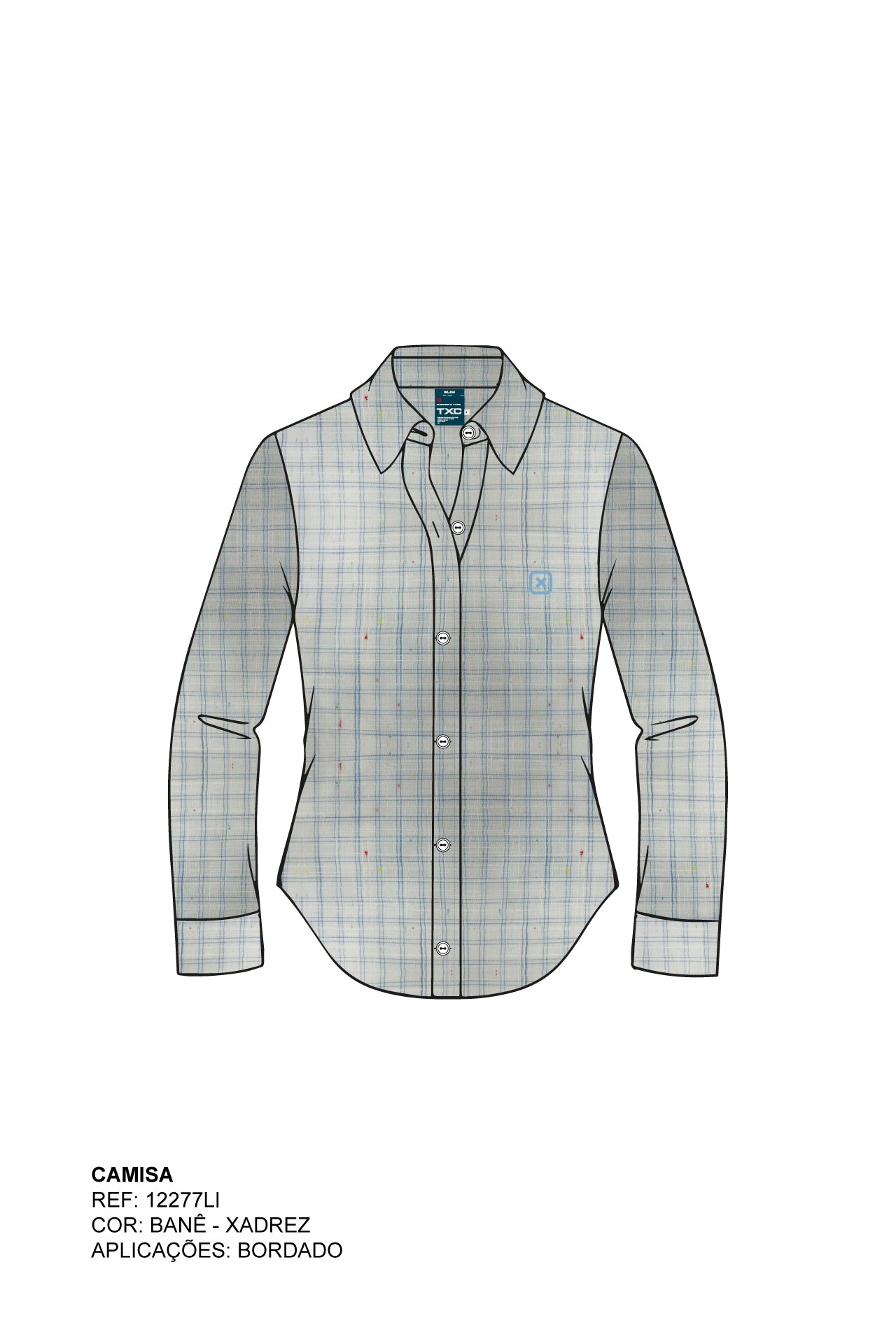 CAMISA SLIM SARJA BORDADA 12277Li INFANTIL