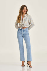 CAMISA OVERSIZED SARJA BORDADA 12280L