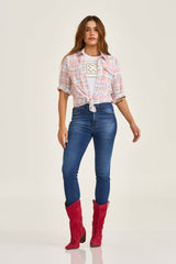 CAMISA OVERSIZED SARJA BORDADA 12281L