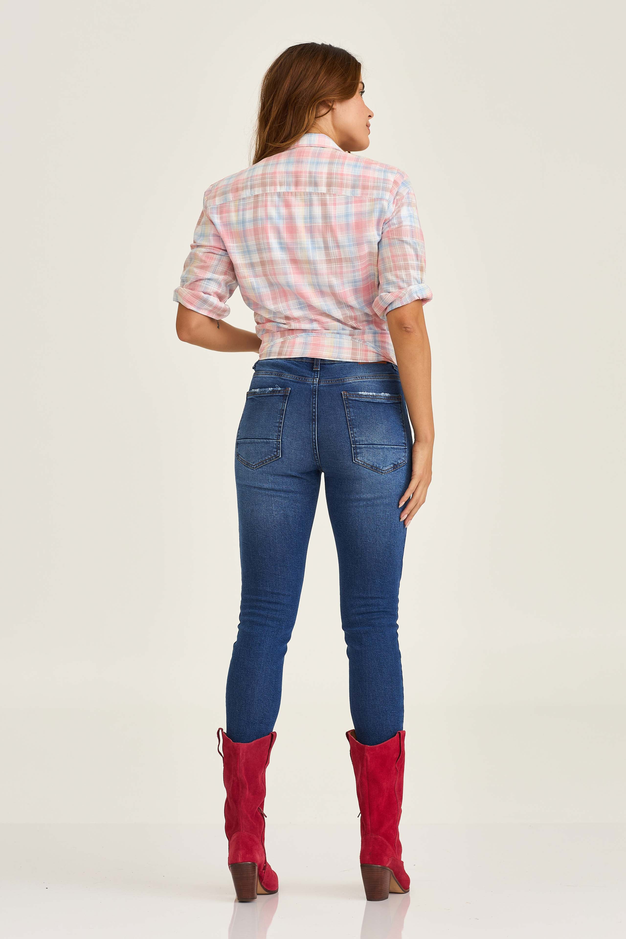 CAMISA OVERSIZED SARJA BORDADA 12281L