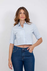 CAMISA SLIM SARJA BORDADA 12284C