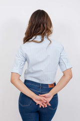 CAMISA SLIM SARJA BORDADA 12284C