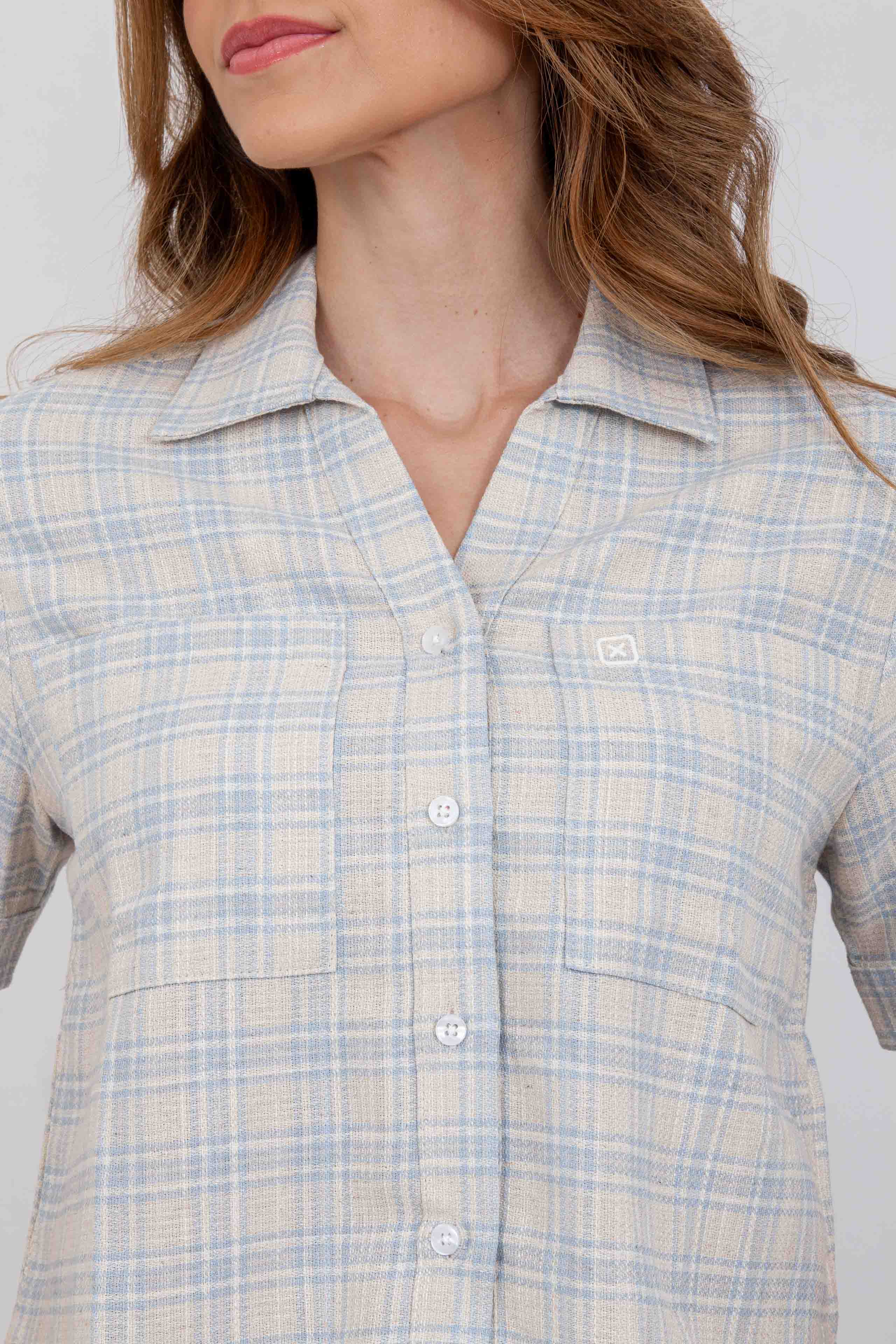 CAMISA OVERSIZED SARJA BORDADA 12285C