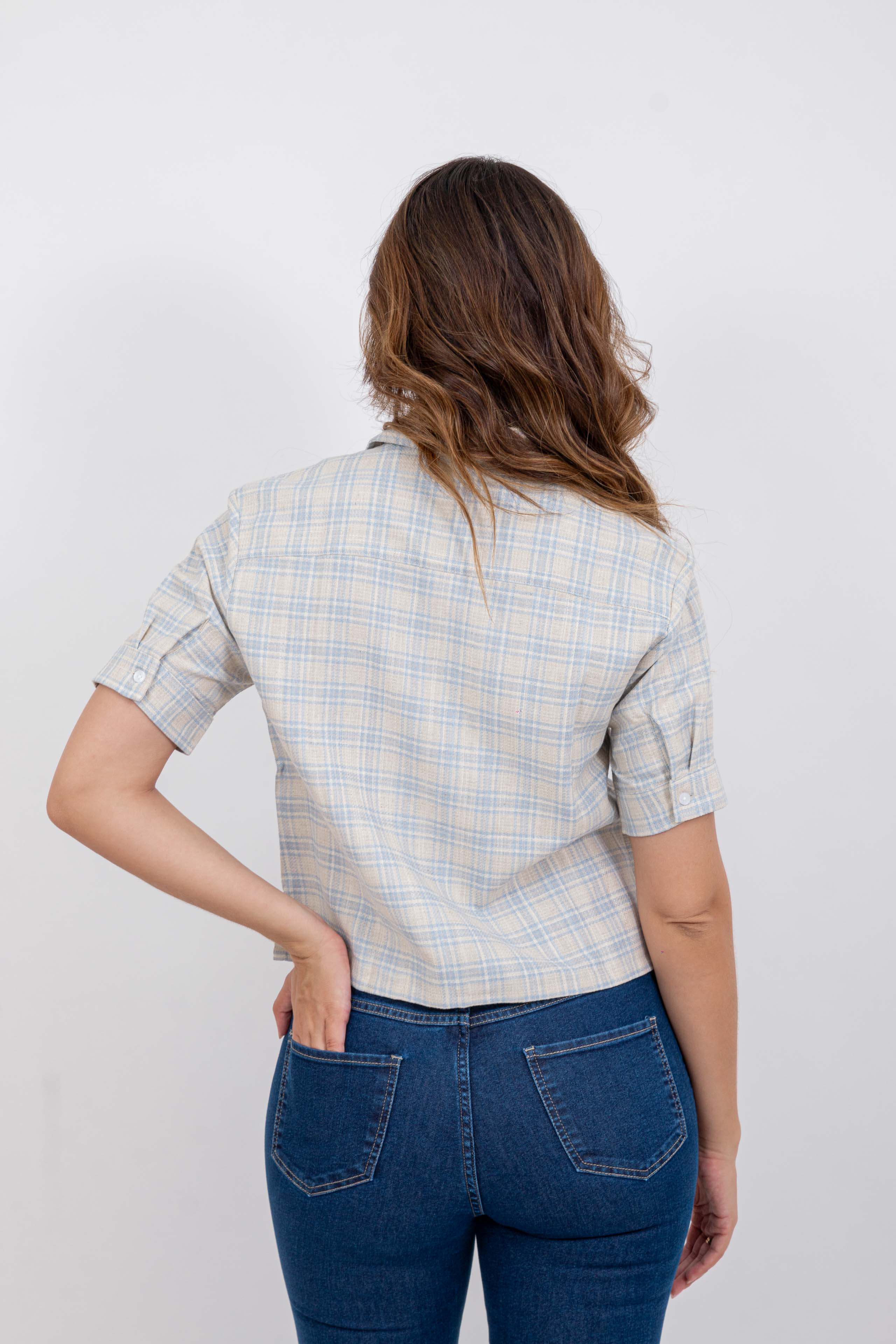 CAMISA OVERSIZED SARJA BORDADA 12285C