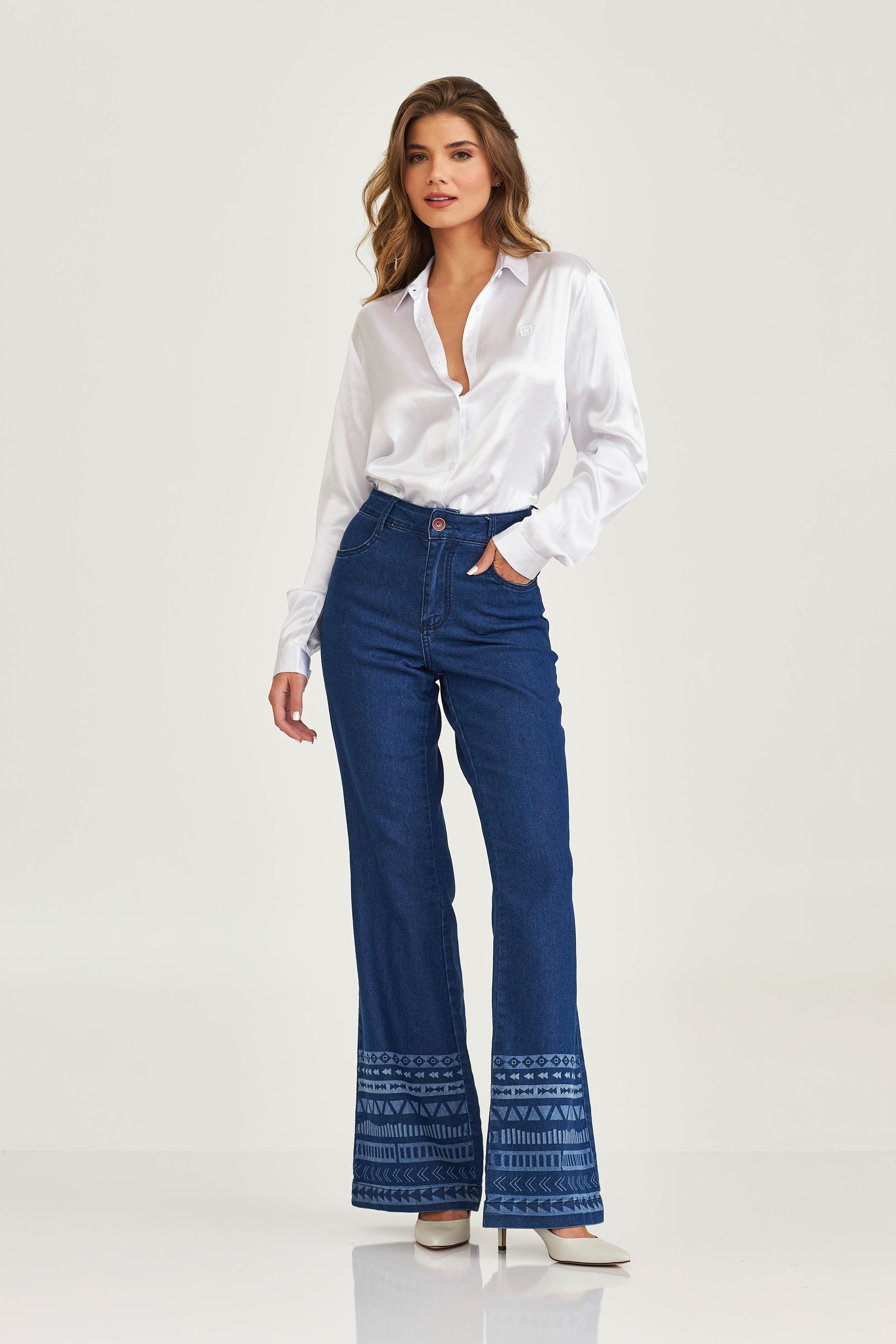 CAMISA OVERSIZED VISCOSE BORDADA 12288L