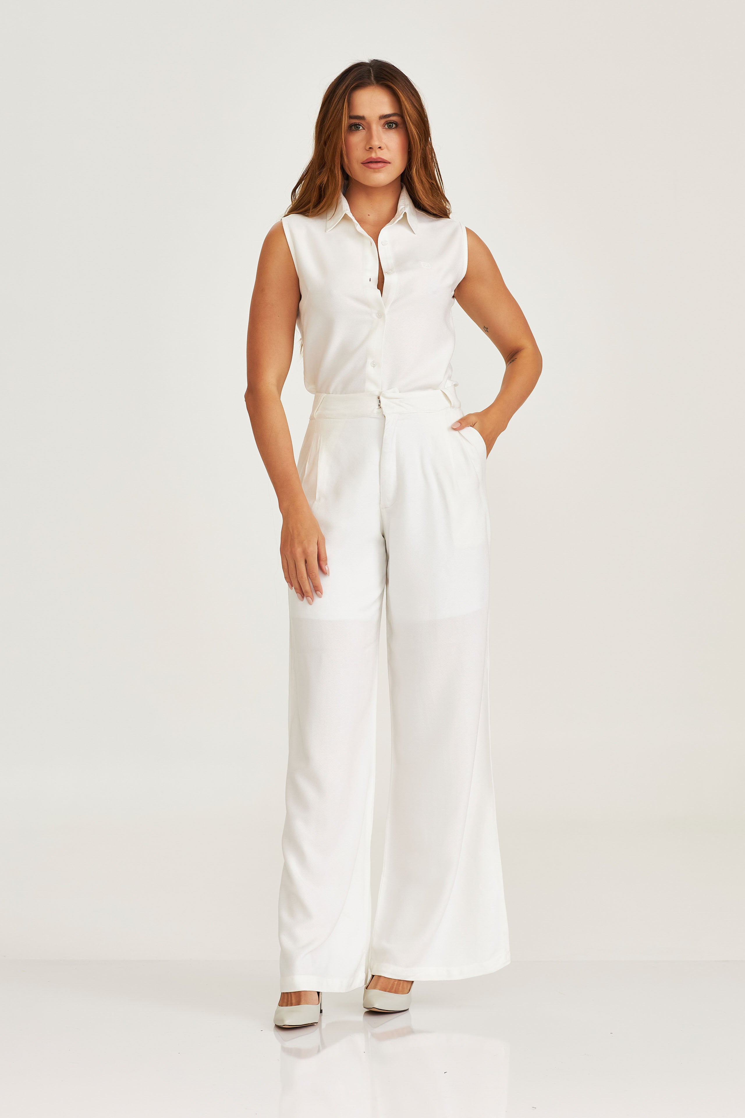 CAMISA SLIM VISCOSE BORDADA 12298C