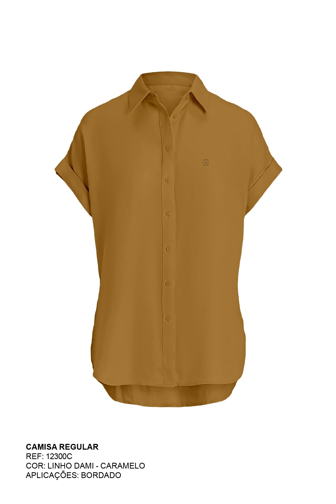CAMISA REGULAR VISCOSE BORDADA 12300C