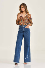 CAMISA REGULAR TAFETA BORDADA 12305L