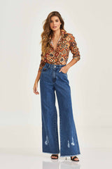 CAMISA REGULAR TAFETA BORDADA 12305L