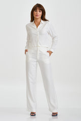 CAMISA CROPPED OXFORDINE BORDADA 12315L