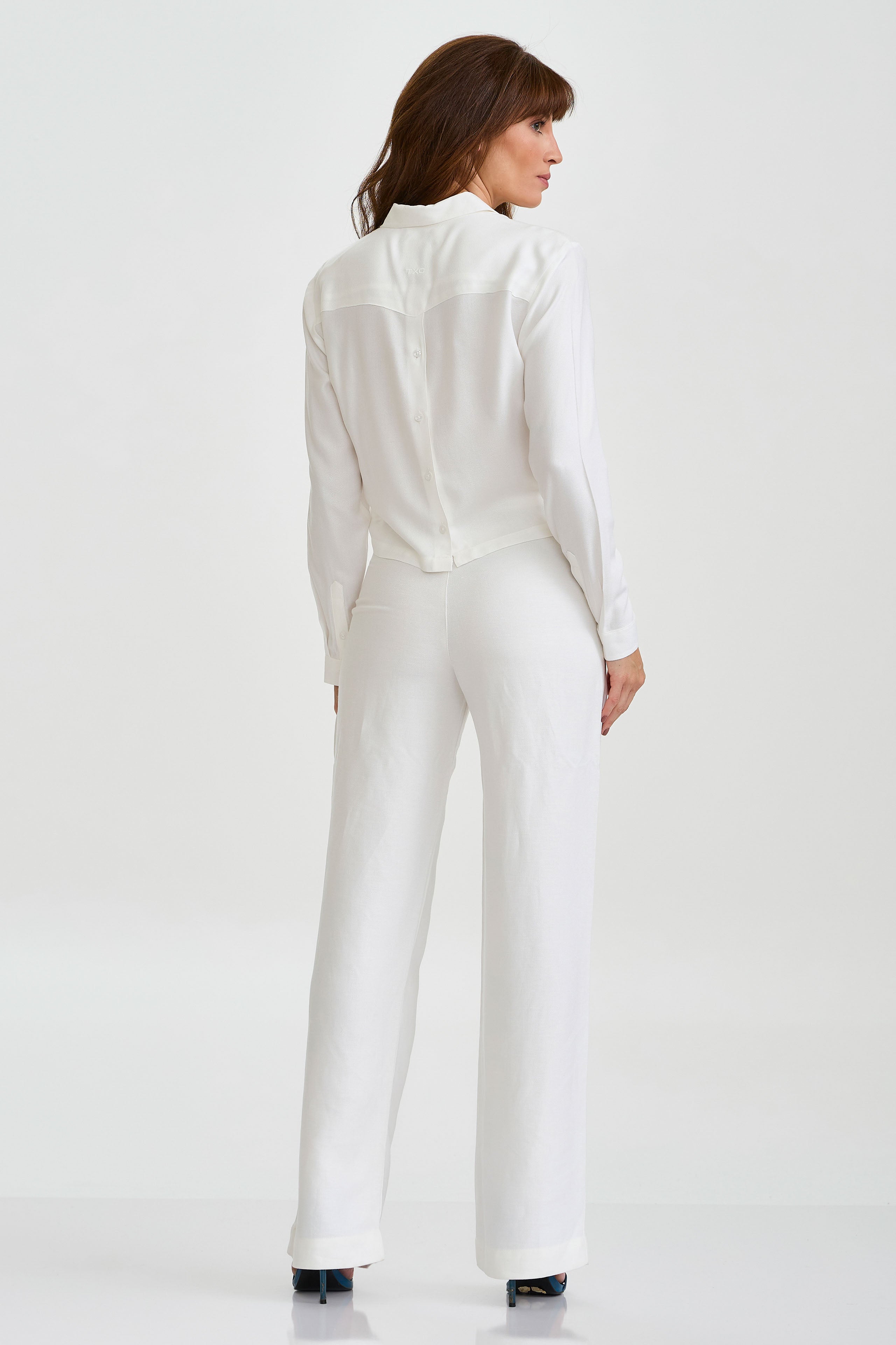 CAMISA CROPPED OXFORDINE BORDADA 12315L