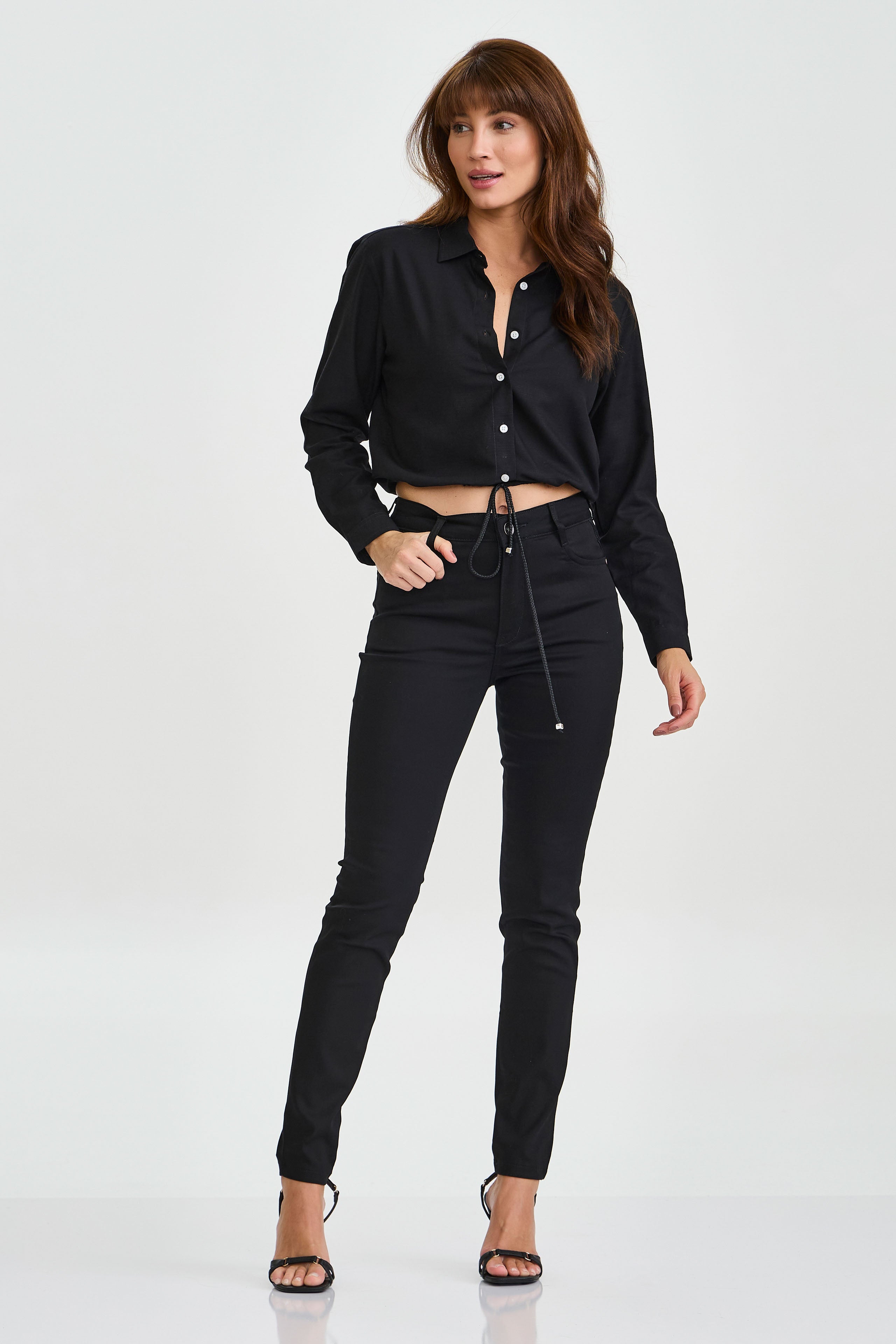 CAMISA CROPPED TAFETA PLAQUINHA 12317L