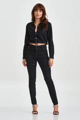 CAMISA CROPPED TAFETA PLAQUINHA 12317L