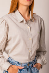 CAMISA MANGA BUFANTE TRICOLINE BORDADO 12344L