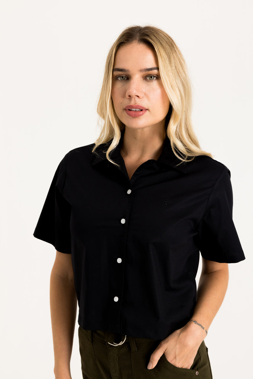 CAMISA CURTA CROPPED FLAME BORDADA 12377C