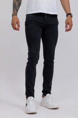 CALCA JEANS SLIM STRETCH BLACK BORDADA 18290