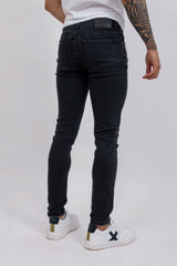 CALCA JEANS SLIM STRETCH BLACK BORDADA 18290