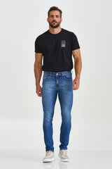 CALCA JEANS REGULAR STRETCH BORDADA 18291