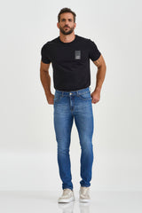 CALCA JEANS REGULAR STRETCH BORDADA 18291