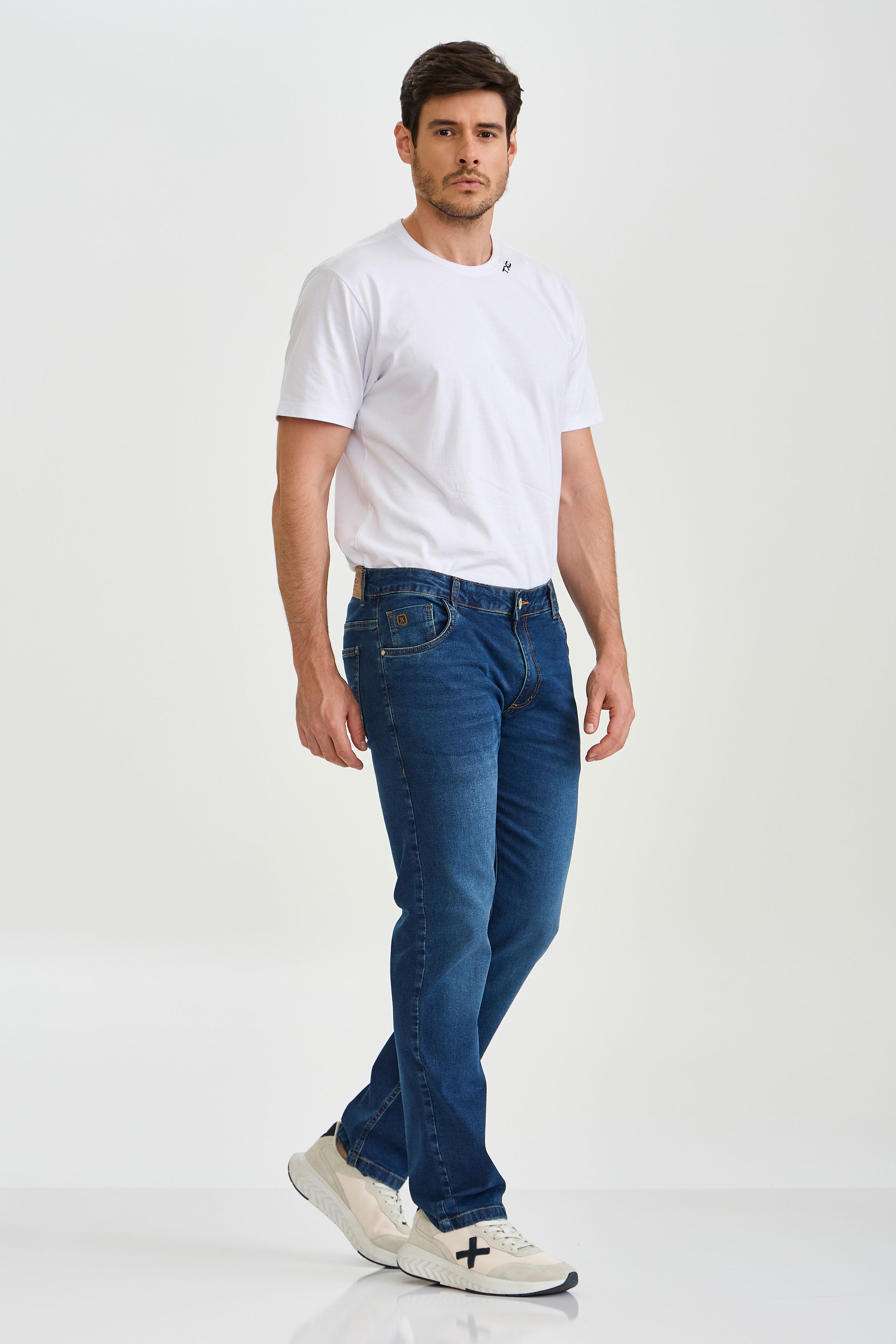 CALCA JEANS SLIM STRETCH BORDADA 18292