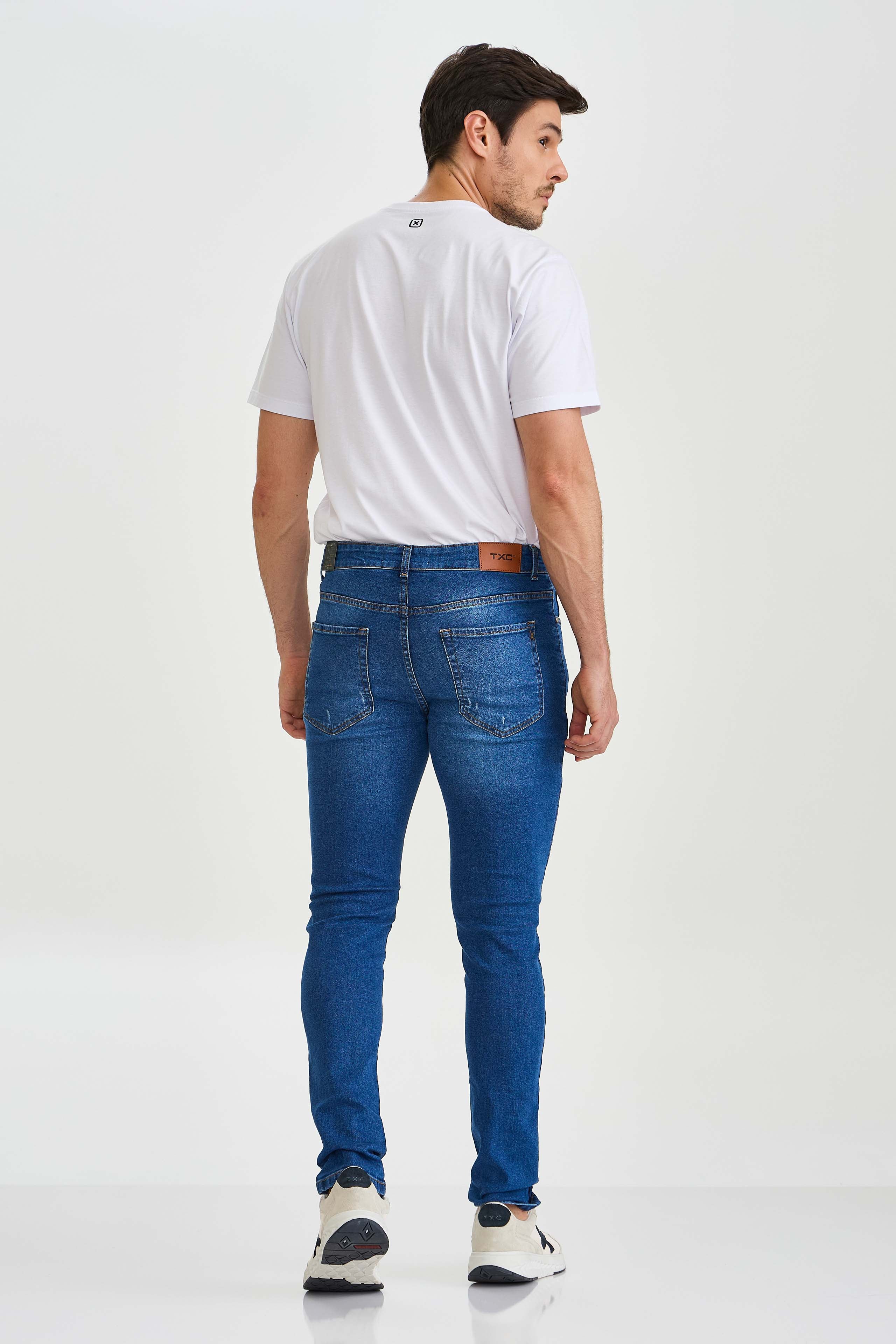 CALCA JEANS SLIM STRETCH BORDADA 18293