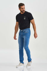CALCA JEANS REGULAR STRETCH BORDADA 18303