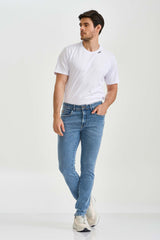 CALCA JEANS SLIM STRETCH BORDADA 18304