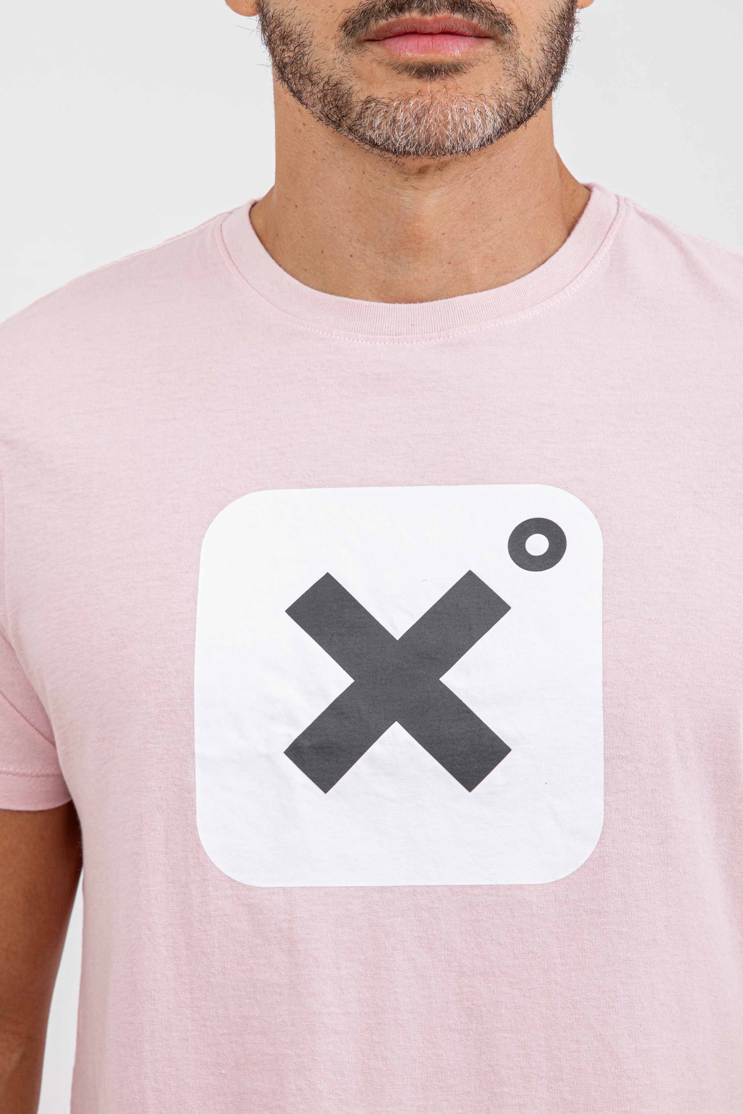 Camiseta Masculina Rosa Logo Branco E Preto Custom X - 191155