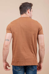 CAMISETA REGULAR MEIA MALHA PENTEADA ESTAMPADA 191627