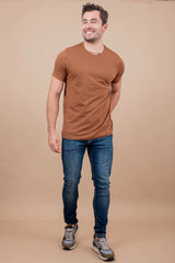 CAMISETA REGULAR MEIA MALHA PENTEADA ESTAMPADA 191627