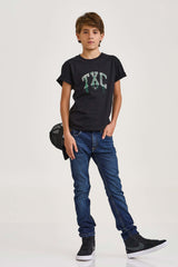 CAMISETA REGULAR MEIA MALHA PENTEADA ESTAMPADA 192295i INFANTIL