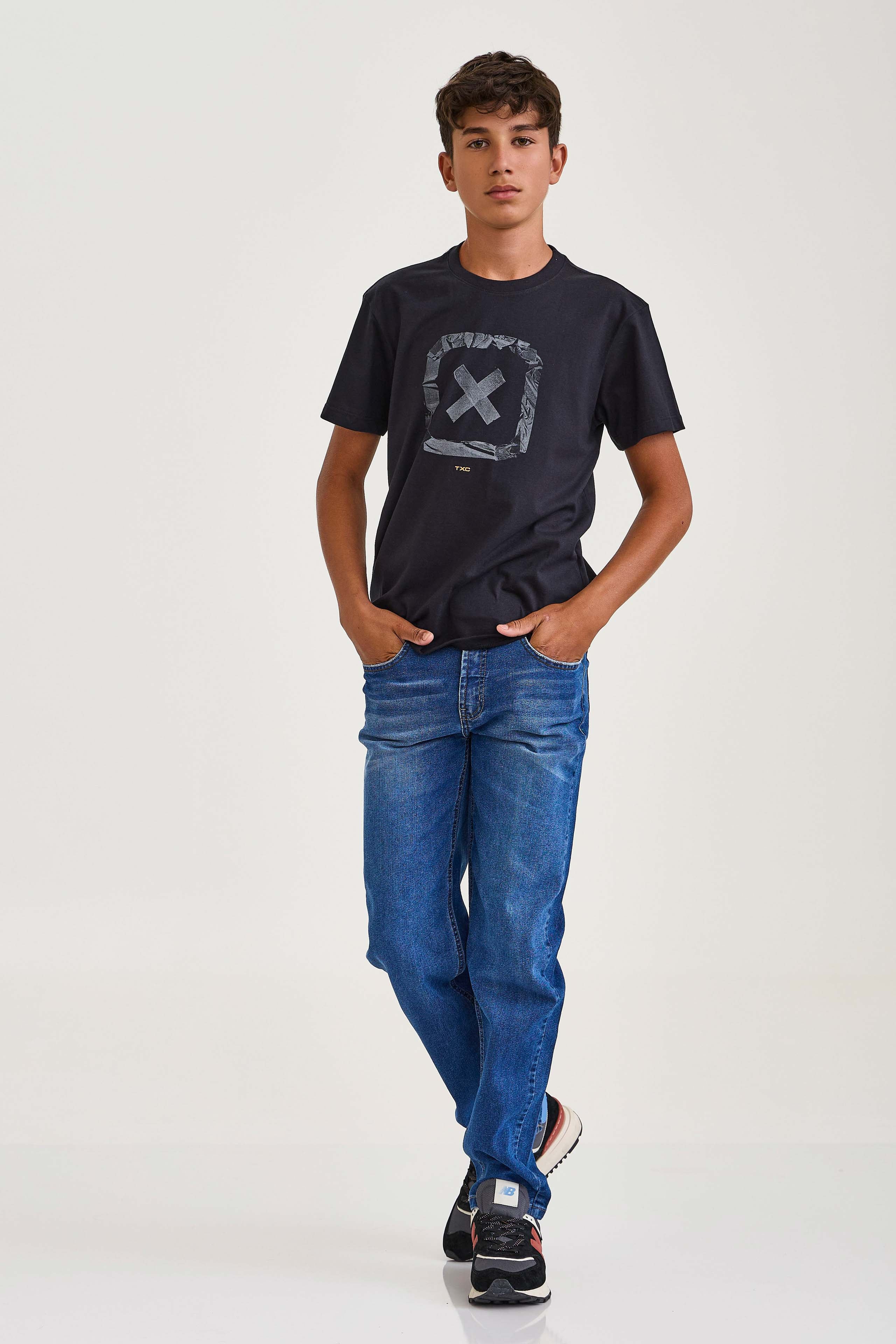 CAMISETA REGULAR MEIA MALHA PENTEADA ESTAMPADA 192303i INFANTIL