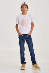 CAMISETA REGULAR MEIA MALHA PENTEADA ESTAMPADA 192310i INFANTIL