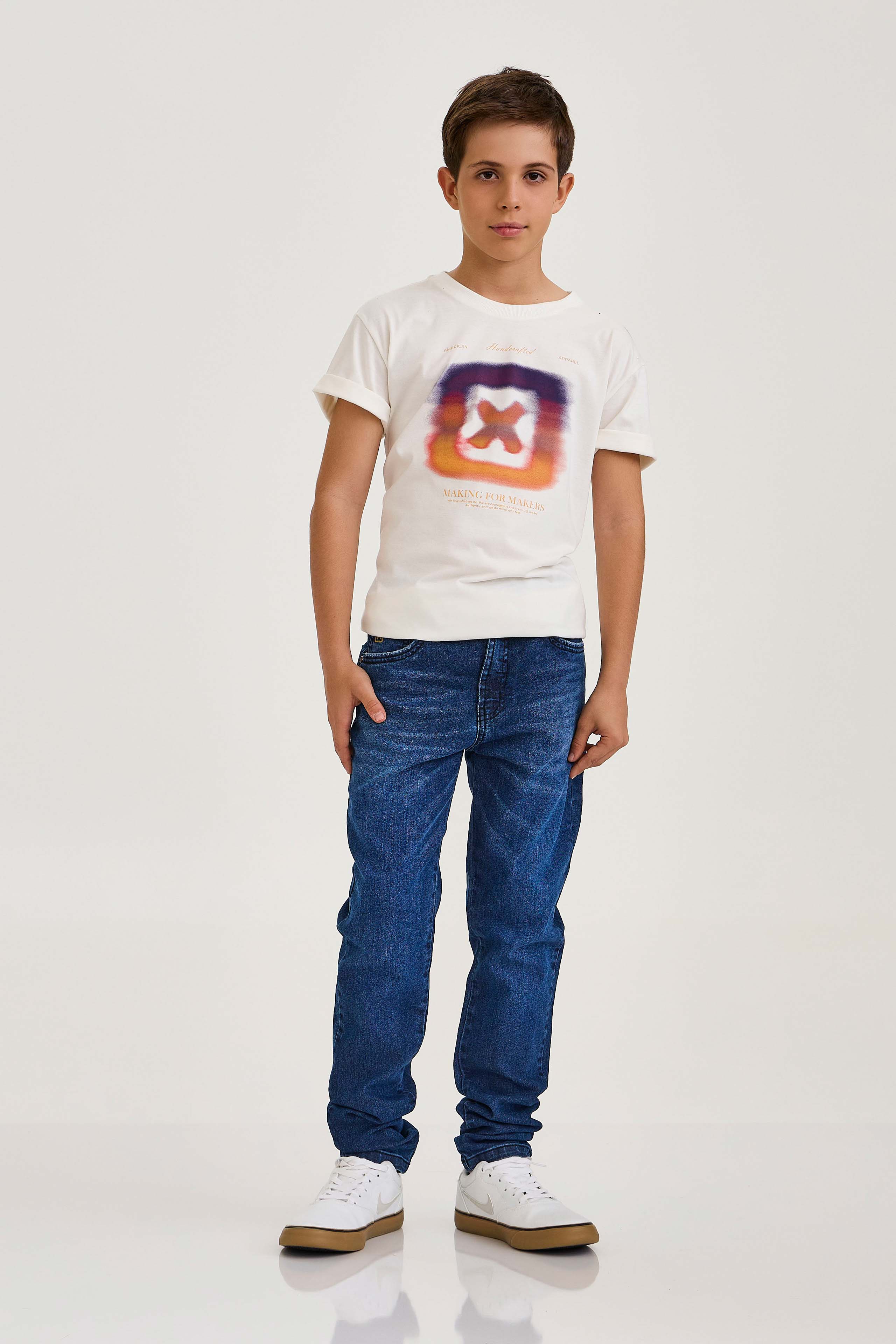 CAMISETA REGULAR MEIA MALHA PENTEADA ESTAMPADA 192322i INFANTIL