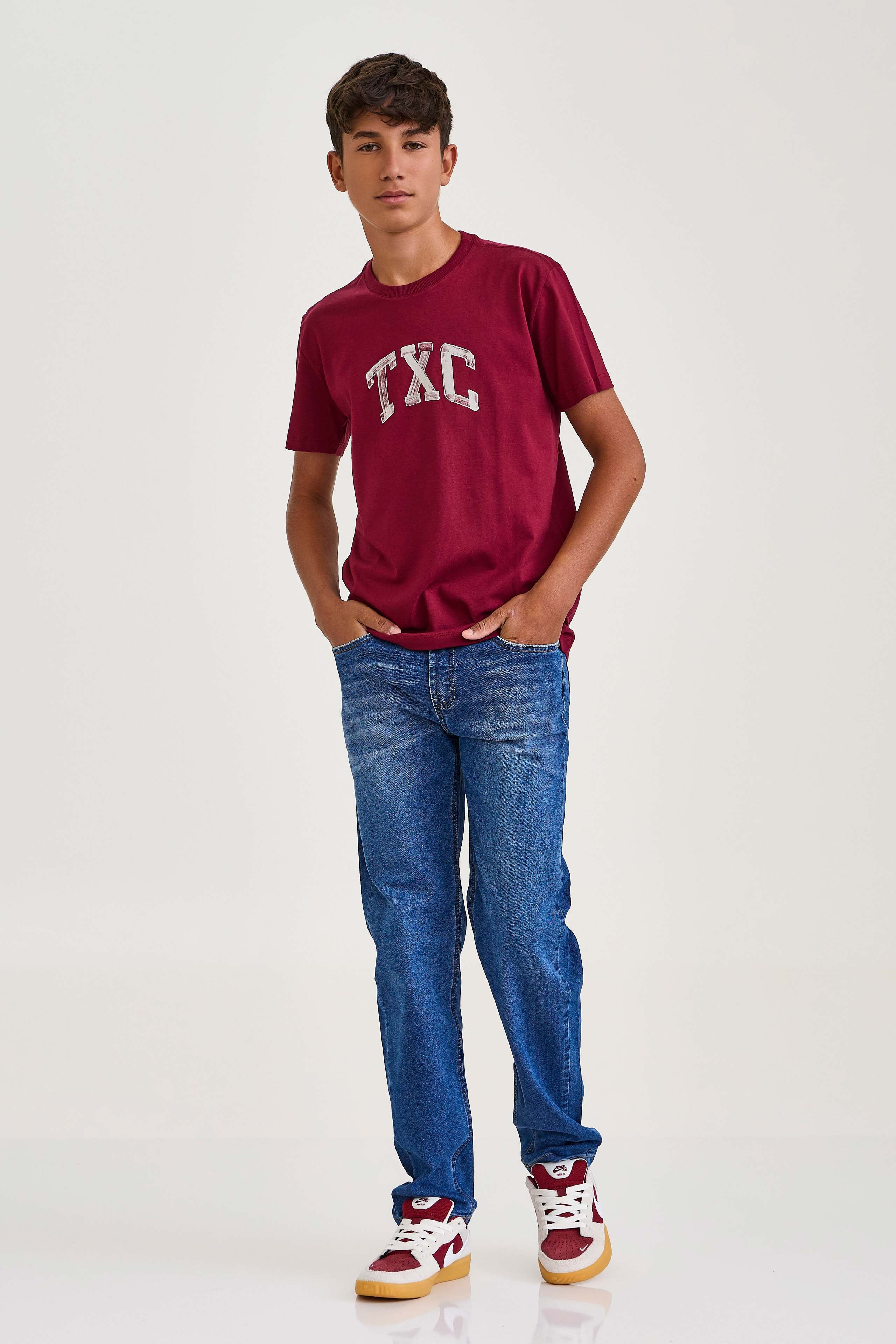 CAMISETA REGULAR MEIA MALHA PENTEADA ESTAMPADA 192333i INFANTIL