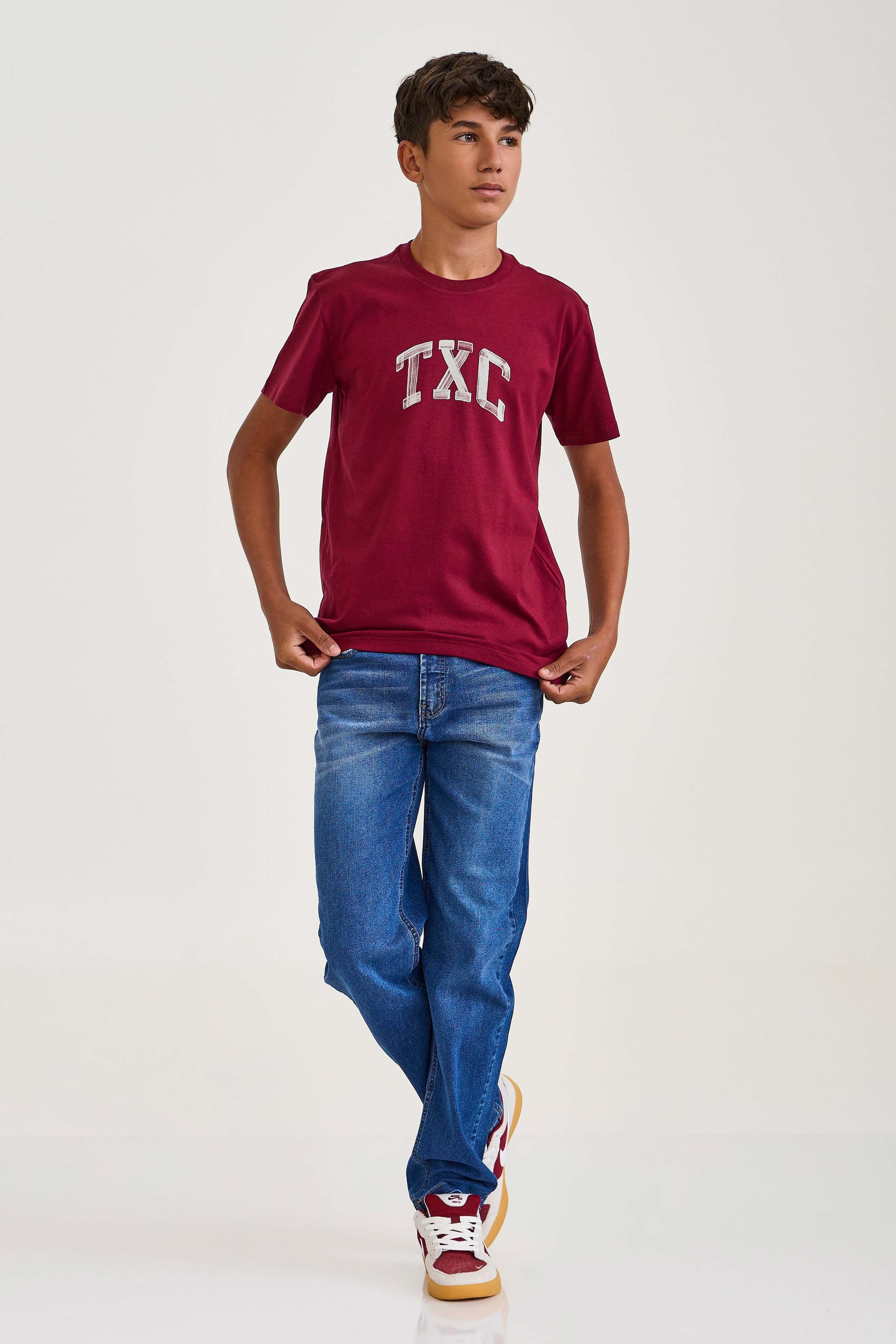 CAMISETA REGULAR MEIA MALHA PENTEADA ESTAMPADA 192333i INFANTIL