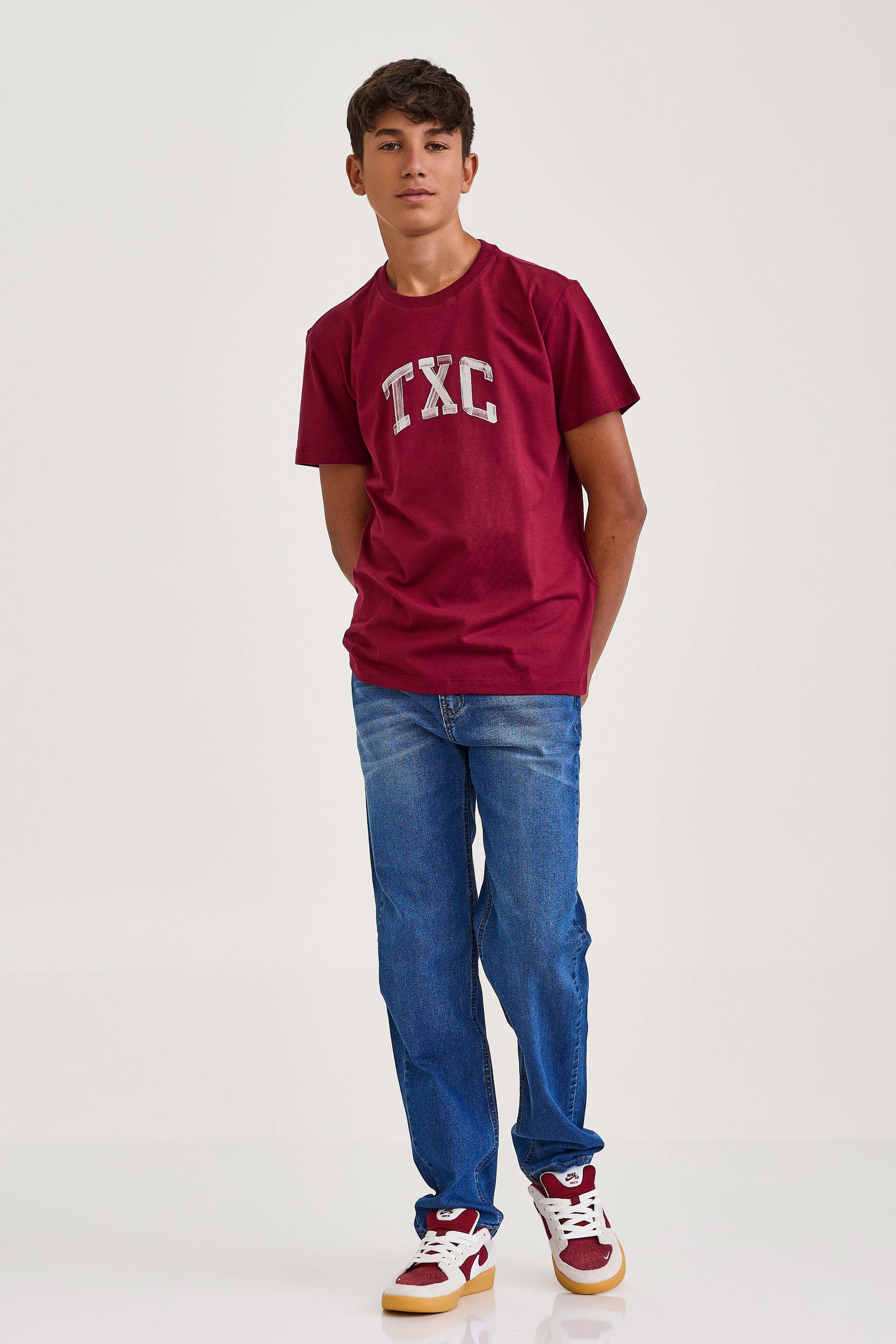 CAMISETA REGULAR MEIA MALHA PENTEADA ESTAMPADA 192333i INFANTIL