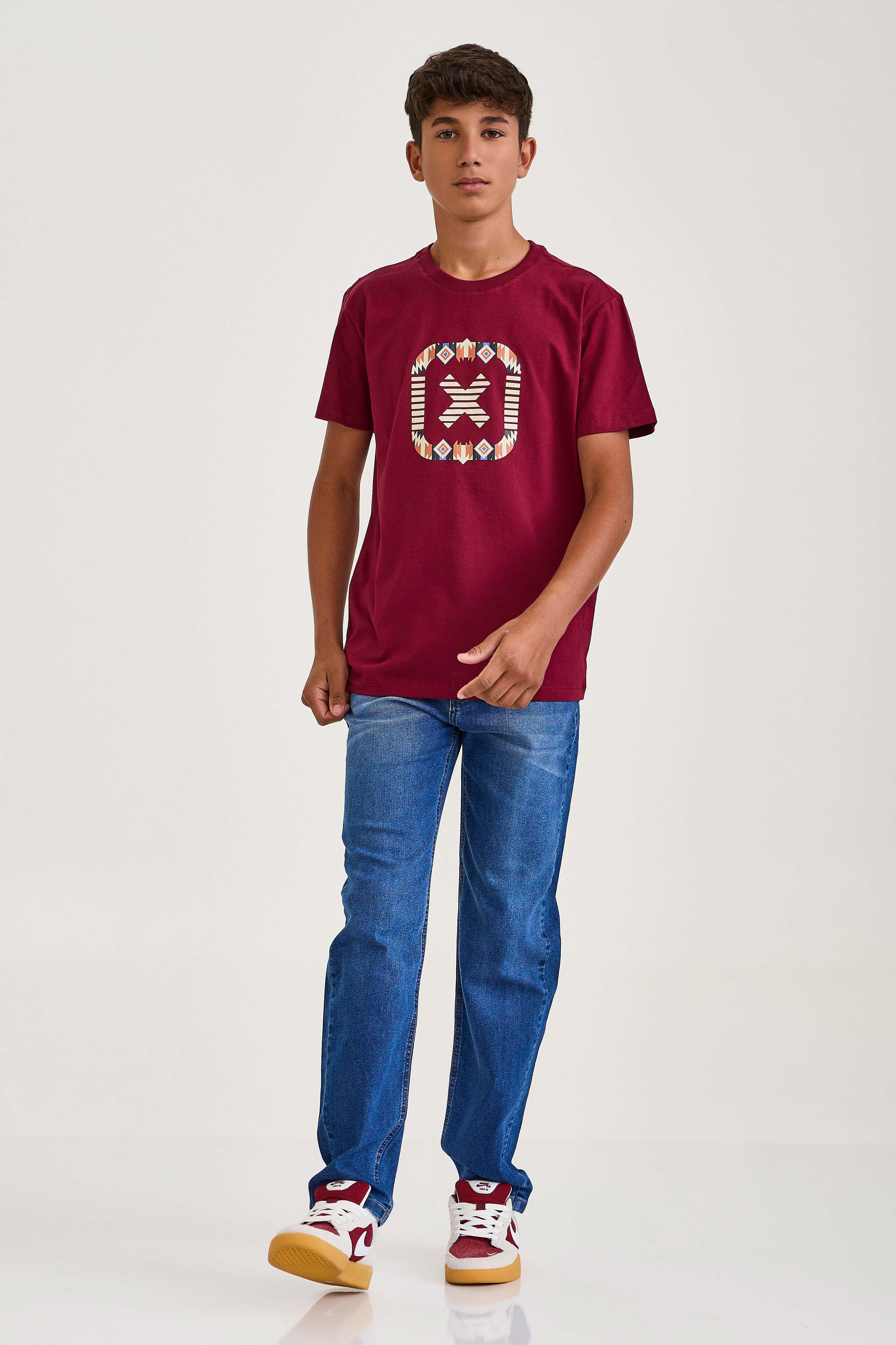 CAMISETA REGULAR MEIA MALHA PENTEADA ESTAMPADA 192334i INFANTIL