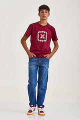 CAMISETA REGULAR MEIA MALHA PENTEADA ESTAMPADA 192334i INFANTIL