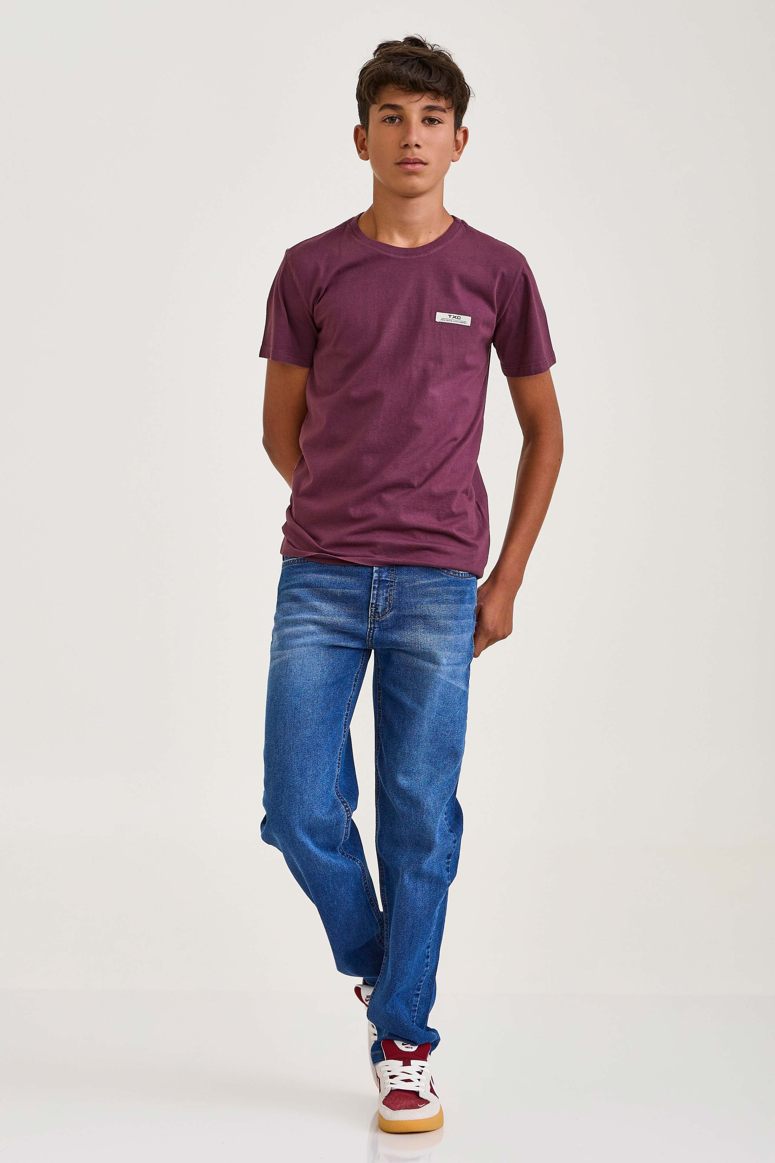 CAMISETA REGULAR MEIA MALHA PENTEADA BORDADA 192344i INFANTIL